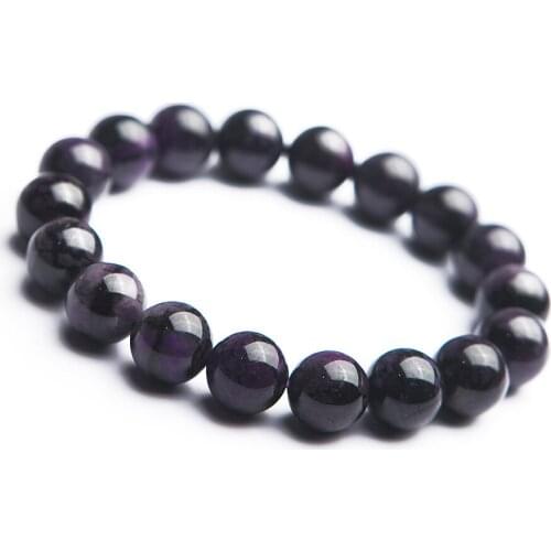 Genuine Natural Sugilite Stone Round Bead Women Lady Fashion Stretch Bracelet 11.5mm