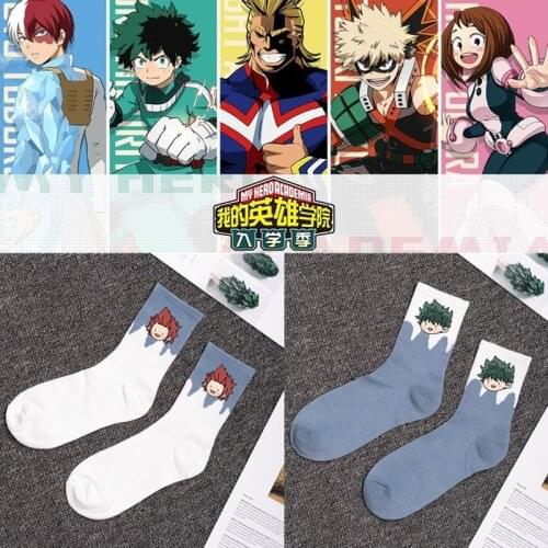 My Hero Academia Crew Man Socks Anime Men Sock Casual Cotton Sox Standard Japanese Autumn Winter Classic Adult Calcetines Hombre