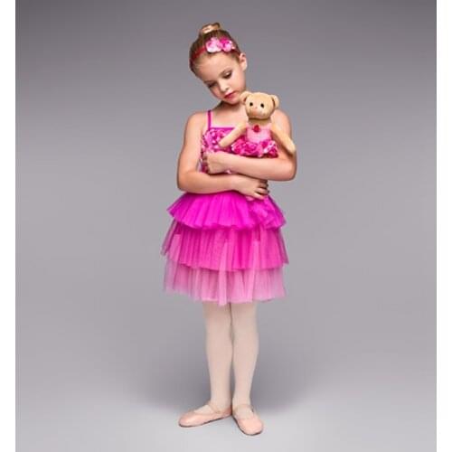 2018 New Girls Sling Dress Ballet Dance Dress Stage Performance Apparel Children Dancing Competition Dress B-2446