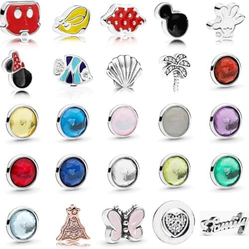 NEW 100% 925 Sterling Silver Beach Fish Shell Charms Clear CZ Floating Heart Locket Floating Fit Pendant Original Jewelry Gift