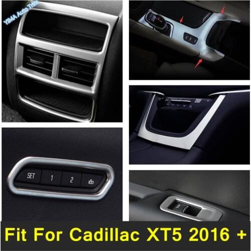 Lapetus Window Lift + Gear Panel + Rear Air Outlet + Seat Adjust Button Cover Trim ABS For Cadillac XT5 2016 - 2021 Accessories