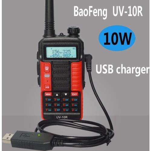 Baofeng UV-10R Walkie Talkie 10W 5800mAh VHF UHF Dual Band Two Way CB Ham Radio UV 10R with USB Charging cable Radio Transceiver