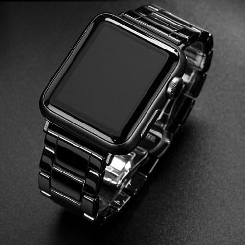 Ceramic Watchbands For Apple Watch SE Band Series 6 Strap 44mm 40mm iWatch 5 4 Bracelet For Applewatch 3 42mm 38mm Wristband
