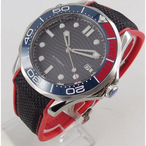 Luxury 41mm Mechancial Mens Watch Sapphire Glass NH35 MIYOTA Movement Rubber Band Ceramic Bezel Date Function