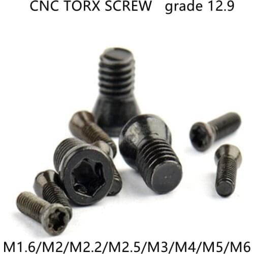 20-50pcs M1.6 m1.8 m2 m2.2 m2.5 m3 m3.5 m4 M5 M6 CNC Insert Torx Screw for Replaces Carbide Inserts CNC Lathe Tool
