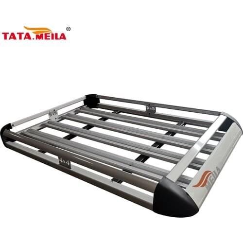 TATA.MEILA Universal Aluminum Alloy Roof Basket Car Top Hitch Mounted Cargo Carrier Rack Luggage With Mount Parts, Double Layer