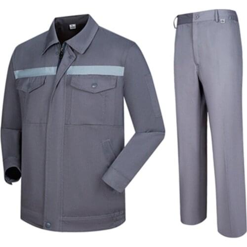 Spring and summer long sleeve overalls mens and womens suits solid color reflective strip overalls