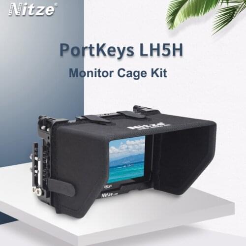 Monitor Cage Kit with Sunshade Hood Cover for Portkeys LH5H Monitor Protective Cage