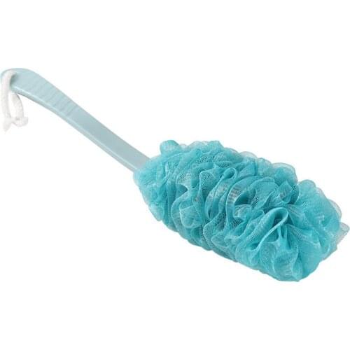 1PC Long Handle Bath Flower Scrubber Bath Ball Large Size Bathing Brush Soft Bubble Gauze Mesh Rubbing Back Shower Plastic