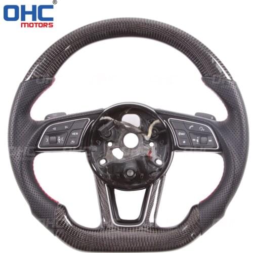 100% Real Carbon Fiber Steering Wheel compatible for A1 A2 A3 A4 A5 S3 S4 RS3 RS4 RS5 RS6 RS7 S line Au-di R8 TT TTRS