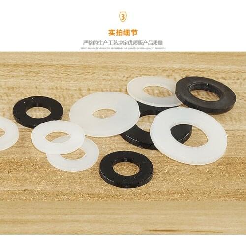 100Pcs M2 M2.5 M3 M4 M5 M6 M8 White Plastic Nylon Washer Plated Flat Spacer Seals Washer Gasket Ring