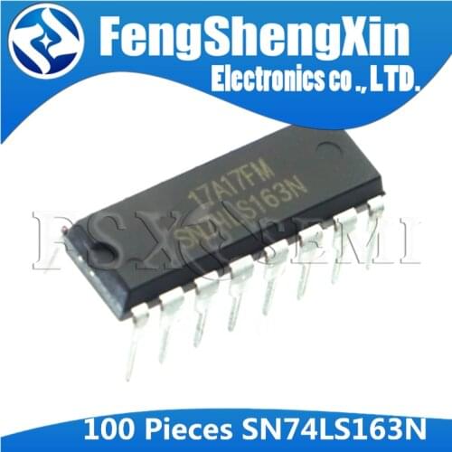 100pcs/lot SN74LS163N SN74LS163AN SN74LS163 74LS163 HD74LS163P DIP-16 BCD DECADE COUNTERS/ 4-BIT BINARY COUNTERS IC
