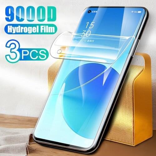 3Pcs Full Cover Hydrogel Film For OPPO Reno 6 Pro 5G Screen Protection For Reno6 6Pro Reno6Pro 6.43" Protector Film Not Glass