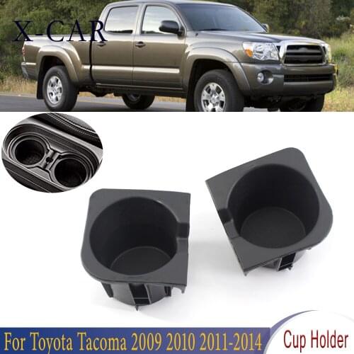 X-CAR 2 Pcs Front Seat Center Console Cup Holder Bracket Water Drink Bottle Holder For Toyota Tacoma 2009 2010-2014 66992-04012