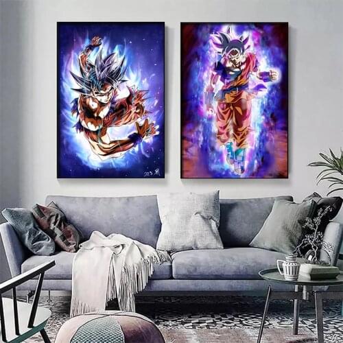 Anime Cartoon Poster Dragon Ball Goku Canvas Painting Wall Picture Mural Bedroom Living Room Home Decoration Boy Gift