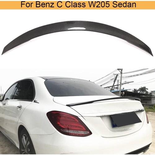 Car Rear Trunk Spoiler Wing For Mercedes-Benz C Class W205 Sedan 2015 - 2019 Rear Trunk Boot Lid Lip Wing Spoiler Carbon Fiber