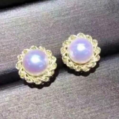 Free shipping>>>>noble jewelry charming AAA round 9-10mm south sea white pearl earring 18k