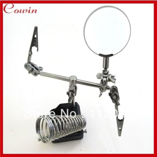 Free ship Help Hand Clip Third Hand Soldering Solder Iron Stand Holder Station Magnifier Lens auxiliary clip Helping Tool Kit
