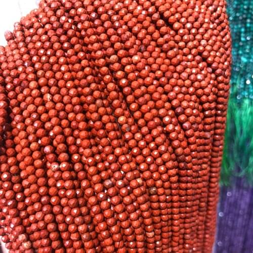 Natural Semi Precious Stone Beads Redstone For Making Necklaces Bracelets And Earrings 3mm 38cm