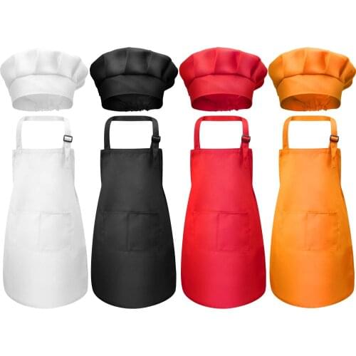 Children Front Pocket Bib Apron Kid Boys Girls Apron Kitchen Child Craft Kids Apron Child Painting Cooking Baby Pinafore