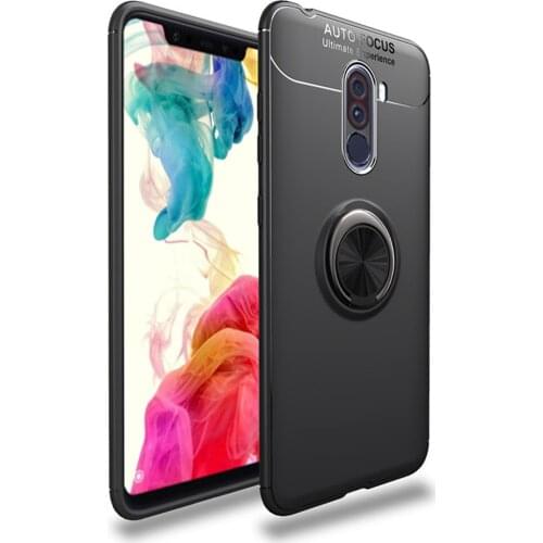 For Xiaomi Poco F1 Case 6.18 inch Luxury Metallic Ring Soft Silicone Cover ShockProof Case For Xiaomi Pocophone F1 Phone Cases