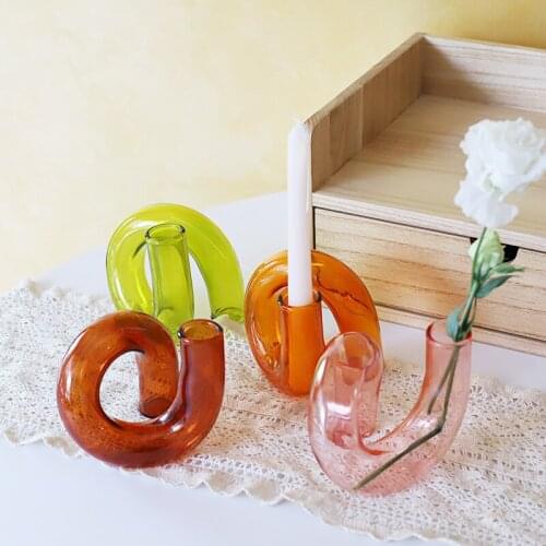 Home Decor Glass Candle Holder European Home Decoration Wedding Table Decoration Crystal Vase Candle Holder Accessories Candle