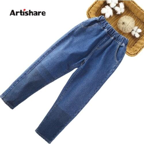 Girls Jeans Patchwork Childrens Jeans Girl Spring Autumn Kids Jeans Casual Style Childrens Clothing 6 8 10 12 14