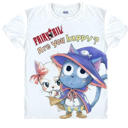 Fairy Tail T-Shirt a teenage wizard Shirt Cool t shirts Anime Clothing cute lovely Shirts T-Shirts Japanese Anime white shirt a