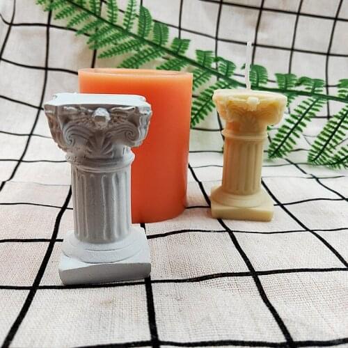 DIY Roman Column Candle Mold Cake Decorating Silicone Mold Candle Making Molds Resin Molds Fondant Tools Plaster Mold