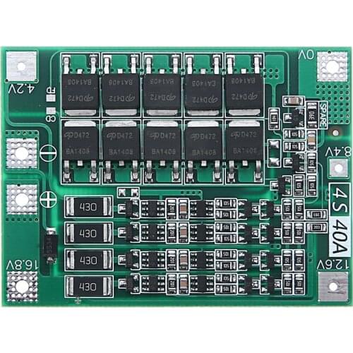 Integrated Circuits 1pc 4S 40A 18650 Li-ion Lithium Battery BMS Protection Board With Balance 16.8V-18.1V