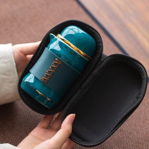Chinese tea set Set of ceramic travel kungfu tea set Simple tea brewing set for outdoor tourism Express cup Tea set suit