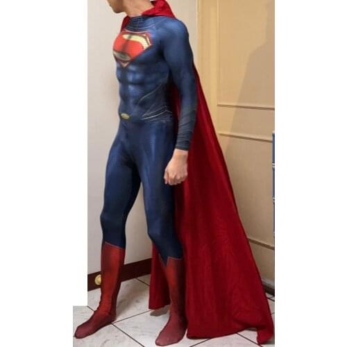 The Man of Steel Cosplay Costume Zentai Suit Adults Kids Superhero Halloween Bodysuit