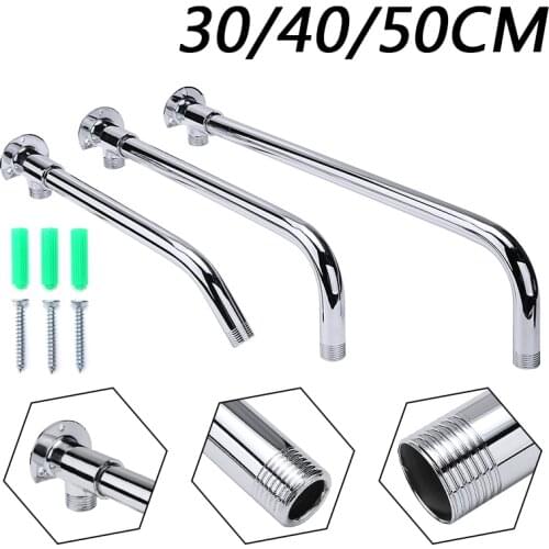1pc Stainless Steel Shower Arm Wall Mounted Bathroom Shower Arm Head Extension Pipe Kit For Bath Accessories
