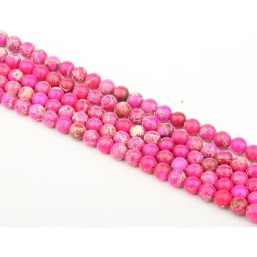 Round Natural Stone Beads Pink Emperor Stone for Jewelry Making Beadwork DIY Bracelet Necklace 4/6/8/10/12mm