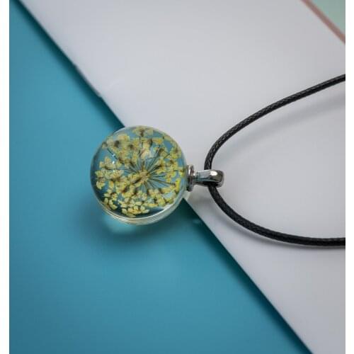 L Time Gem square Glass Flower Necklace Pendants Charm Artware long Rope Necklaces for women #FY316