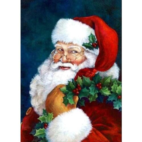 LZAIQIZG DIY Diamond Mosaic Christmas Santa Claus Needlework Full Square Diamond Painting Cross Stitch Diamond Crystal Wall Art