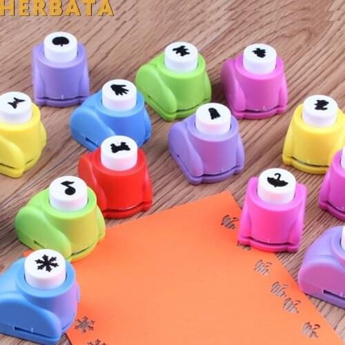 44pcs/pack mix design Mini Paper Cut Punch Scrapbook Craft Cutter Stencil Handheld Making Hole