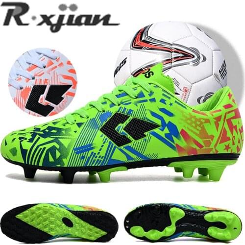 R.Xjian Mens Football Shoes Outdoor Sports Shoes Mens Childrens Football Shoes Cleats Competitive Sports Bushing Soft Pad