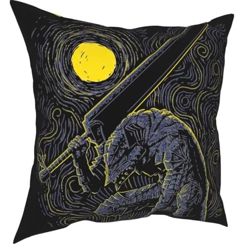 Swordsman Berserk Pillowcase Home Decor Guts Gatsu Sacrifice Zodd Cushions Throw Pillow for Living Room Double-sided Printing