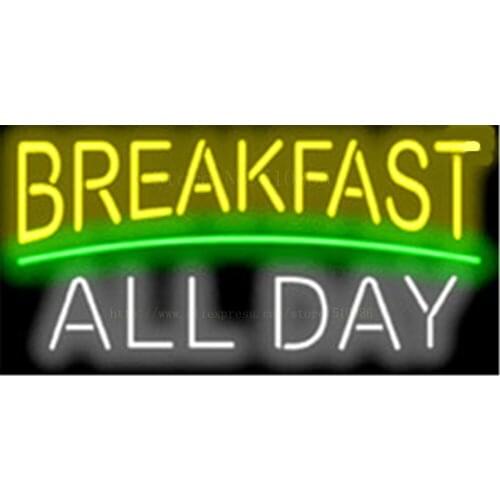 Breakfast All Day neon sign Handcrafted Light Bar Beer Pub Club signs Shop Store Business Signboard signage barbegue food17"x14"