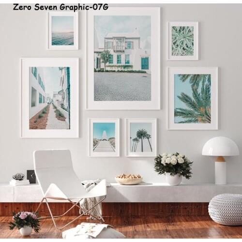 Fresh Style Summer Holiday Seaside Palm Tree Landscape Canvas Posters And Prints Wall Art Picture For Home Decoration