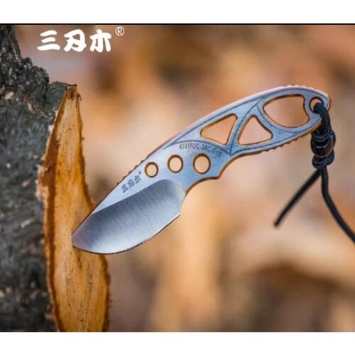 Sanrenmu 4101 EDC Stainless Steel Neck Knife 12C27 Blade Super Light Fixed Sharp Outdoor With Sheath Mini Rescue Survival Tool
