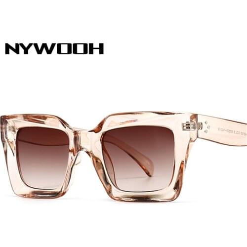 NYWOOH Women Square Sunglasses Men Brand Designer Vintage Sun Glasses Gradient Eyewear for Ladies