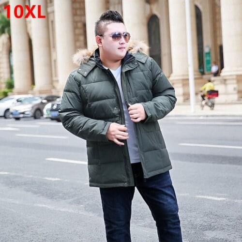 Extra large down jacket mens 300 pounds fat loose long down jacket tide models plus fertilizer 9XL 10XL 8XL 7XL 6XL