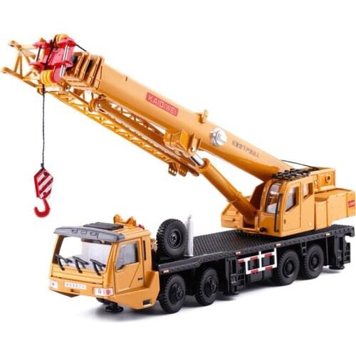 1:55 Diecast Mega Crane Lifter 360 Degress Rotate Work Platform Crane With 4 Front Wheel Steering Engineering Car Model kid Toys