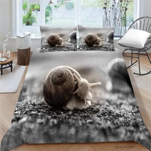 King Size Bedding Set Snail Fashionable 3D Nature Duvet Cover Queen Twin Full Double Single Cute Bed Set For Kids
