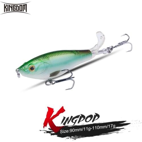 Kingdom New Propeller Popper Fishing Lures 9cm 11cm Hard Bait Soft Rotating Tail Topwater Popper High Quality Floating Wobblers
