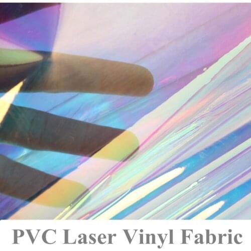 92 x 95cm Clear Glitter PVC Vinyl Fabrics Iridescent Magic Mirror Reflective Laser Changing Rainbow Metal Plastic Film Leather