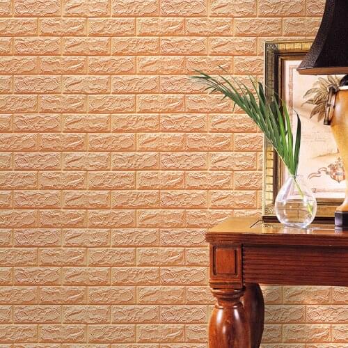 DIY Self Adhensive 3D Brick Wall Stickers Living Room Decor Foam Waterproof Wall Covering Wallpaper For TV Background Kids Room