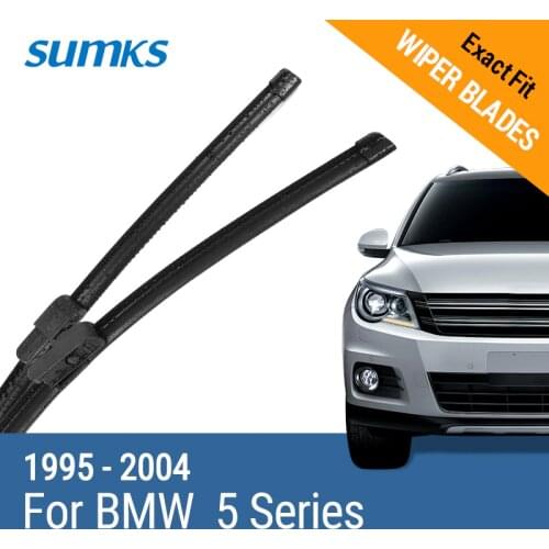 SUMKS Wiper Blades for BMW 5 Series E39 /5 Series E60 / E61 24"& 23" / 26"& 22" Fit pinch tab Arms / Side Latch Arm 1995 to 2010